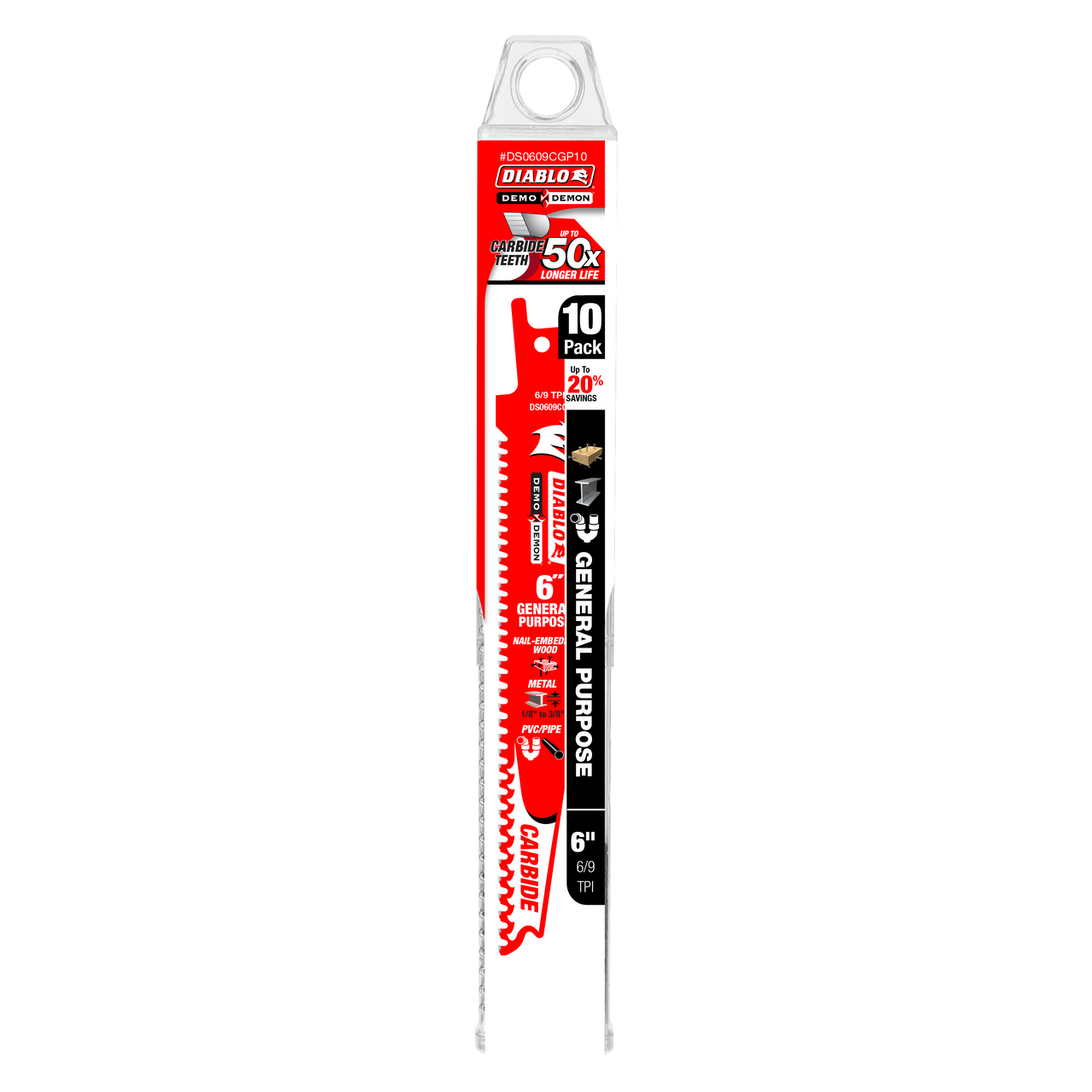Diablo DS0609CGP10 6 in. Demo Demon Carbide General Purpose Recip (10-Pack)