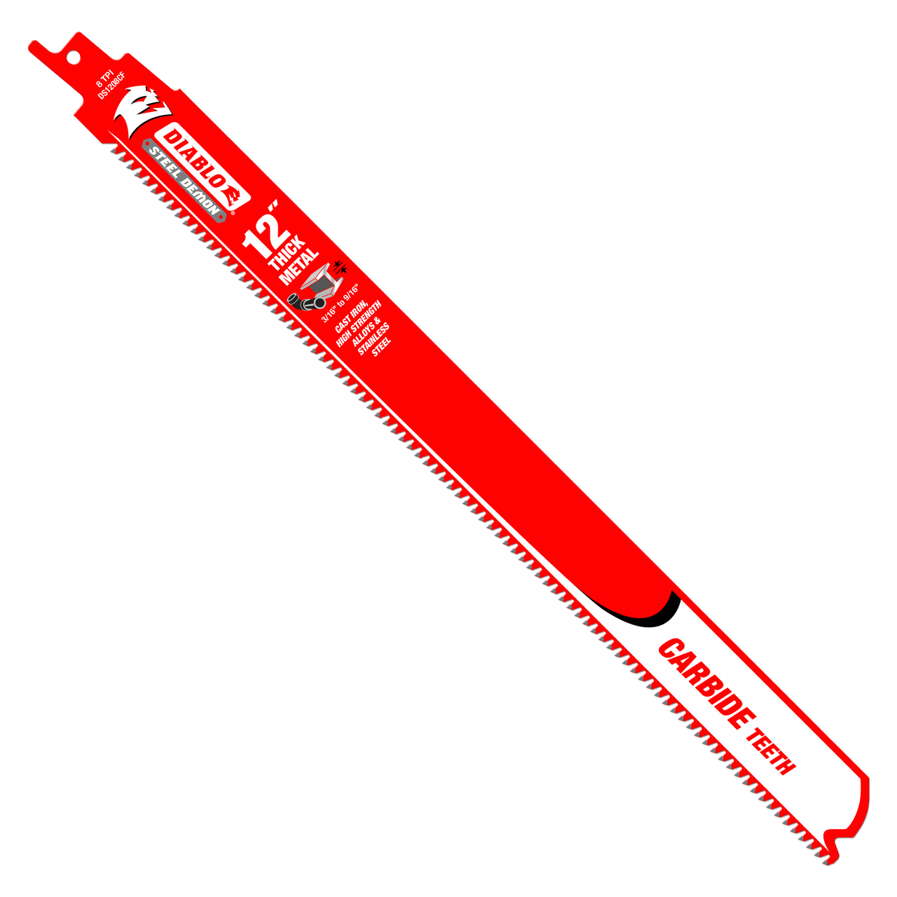 Diablo DS1208CF10 12 in. Steel Demon Carbide Recip Blades for Thick Metal (3/16 in. - 9/16 in.) Cutting (10-Pack)