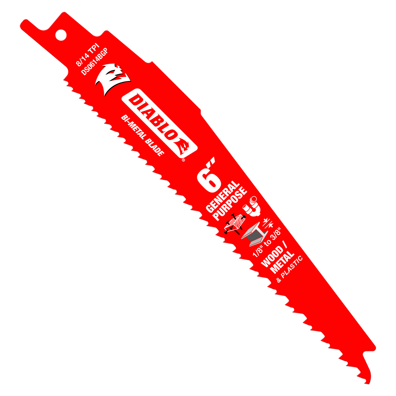 Diablo DS0614BGP25 6 in. Bi-Metal Recip Blade for Nail-Embedded Wood, Metal, and Plastic (25-Pack)