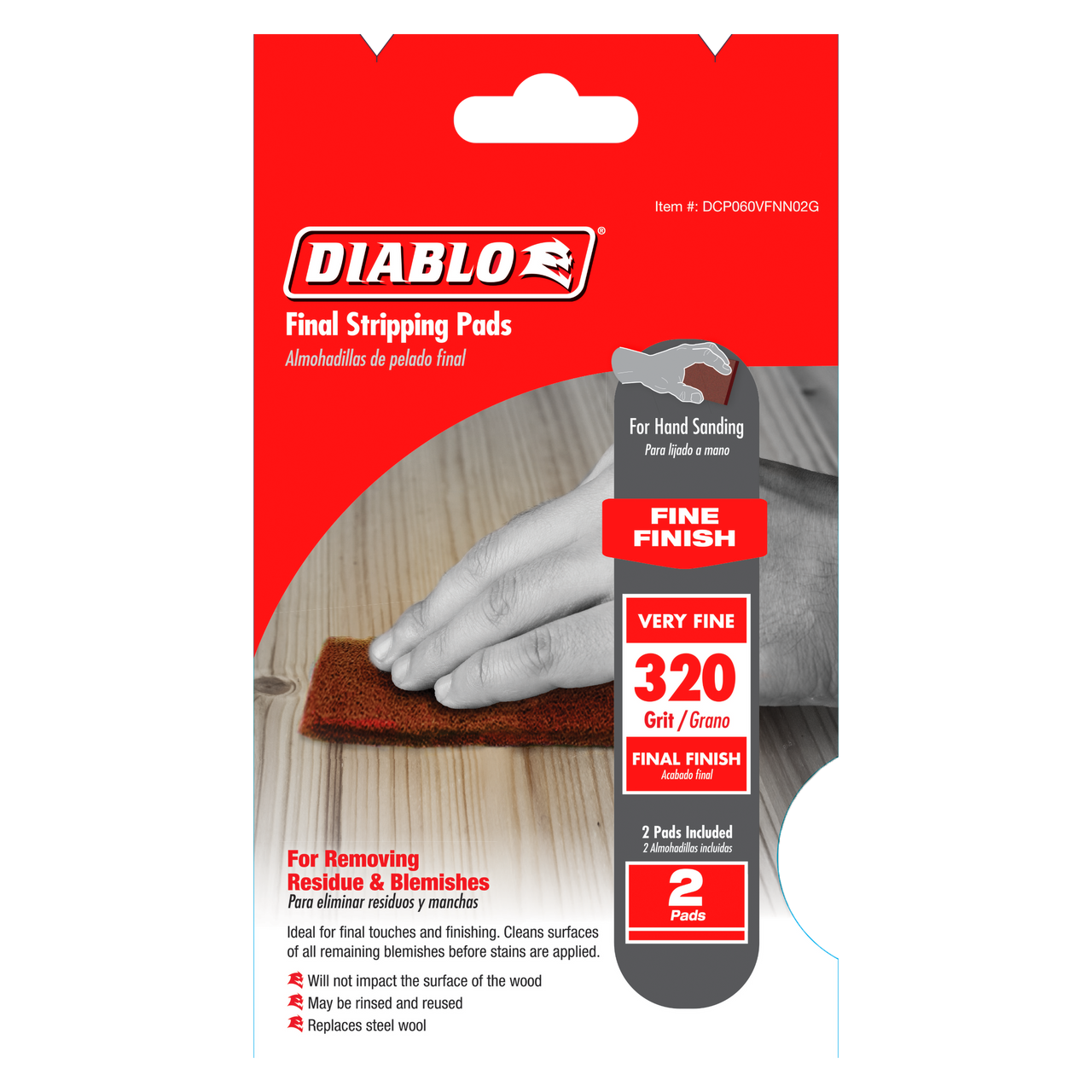 Diablo DCP060VFNN02G 320-Grit (Very Fine) Final Stripping Pads (2-Pack)
