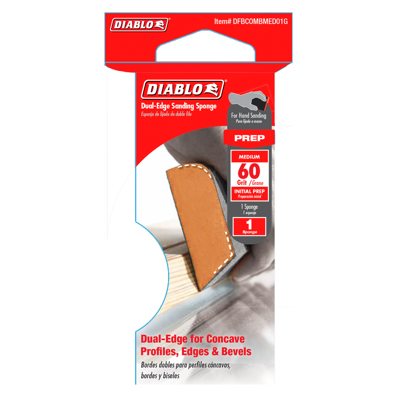 Diablo DFBCOMBMED01G Dual-Edge 60-Grit (Medium) Sanding Sponge