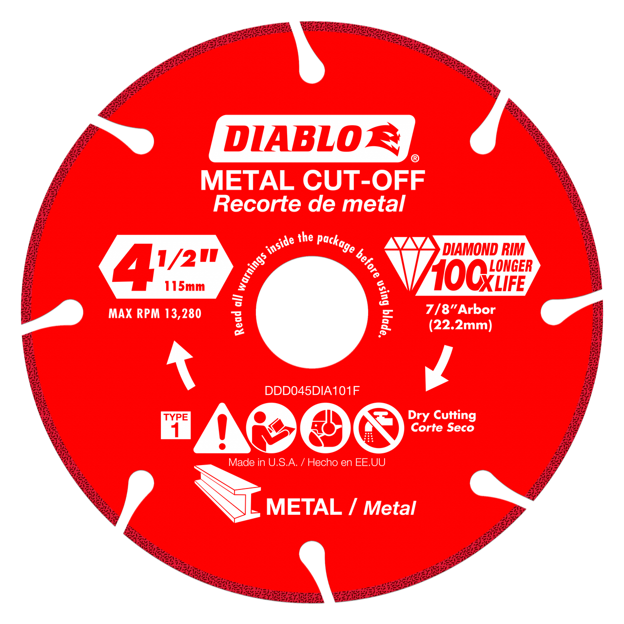 Diablo DDD045DIA101F 4-1/2 in. Diamond Metal Cut-Off Blade