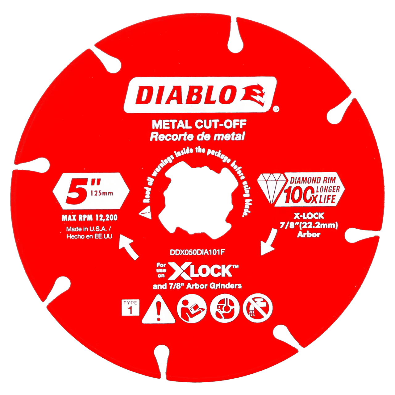 Diablo DDX050DIA101F 5 in. Diamond Rimmed Disc for Metal Cutting with X-Lock and All Grinders