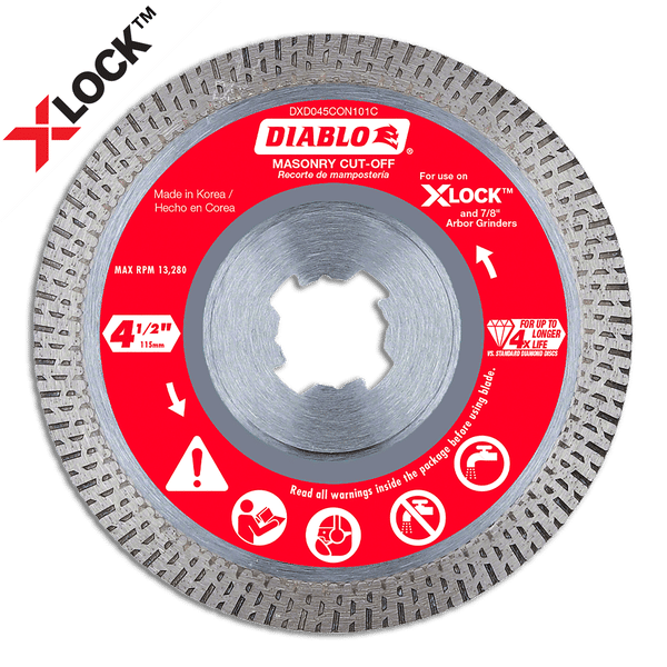 Diablo DDX045CON101C 4-1/2 in. Diamond Continuous Masonry Cut-Off with X-LOCK arbor