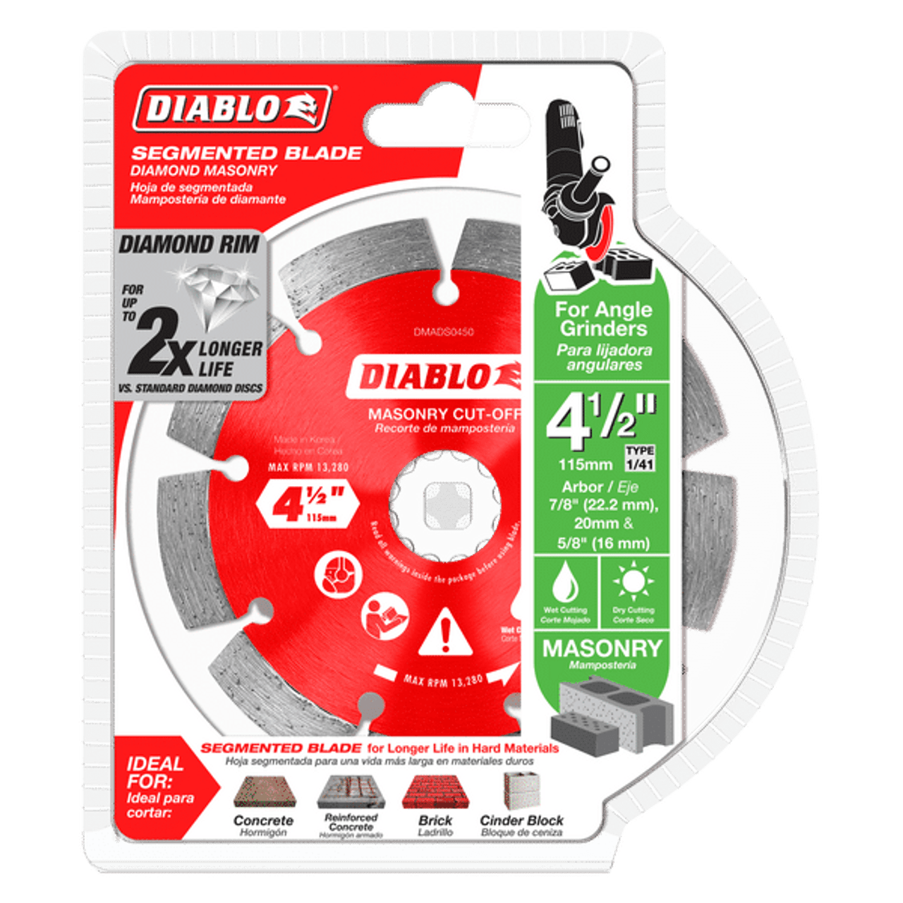 Diablo DMADS0450 4-1/2 in. Diamond Segmented Cut-Off Discs for Masonry