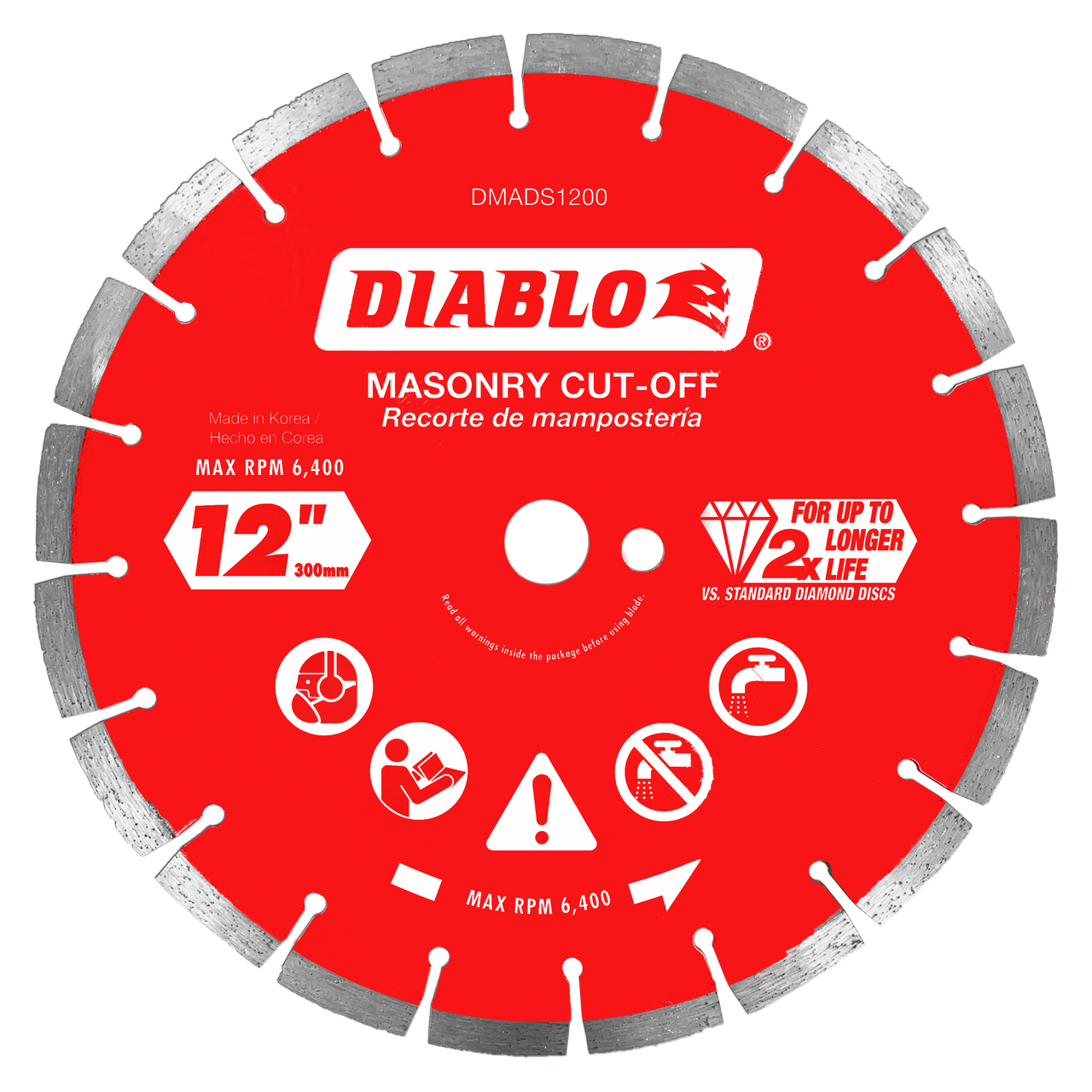 Diablo DMADS1200 12 in. Diamond Segmented Cut-Off Discs for Masonry