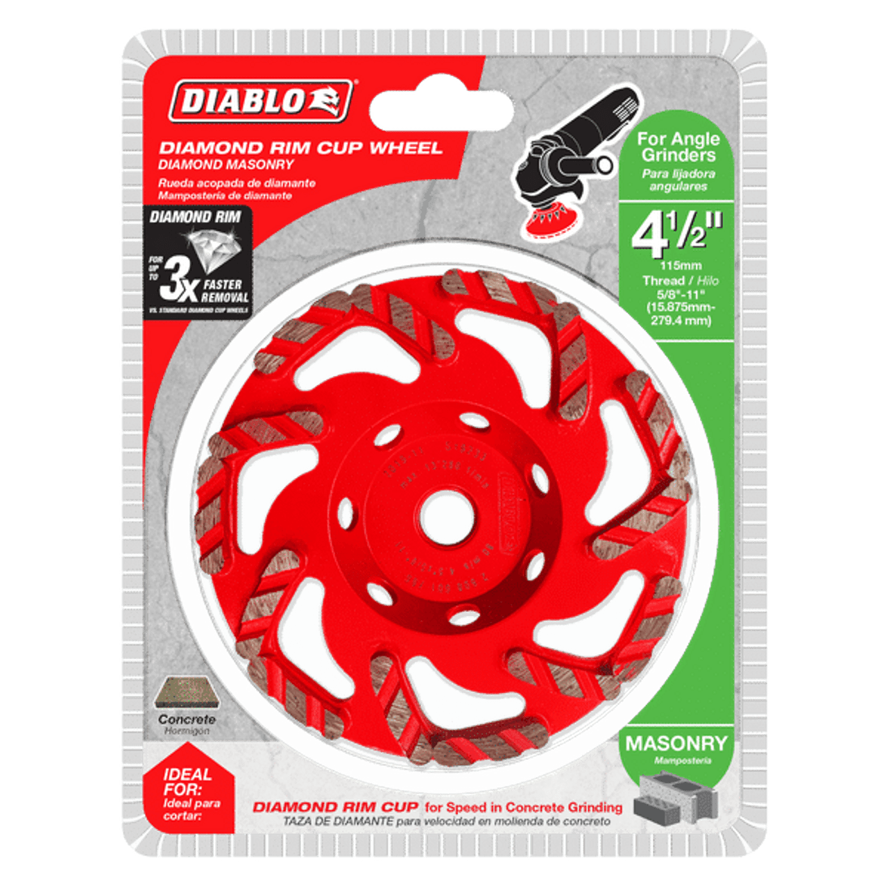 Diablo DMACW0450 4-1/2 in. Diamond Cup Wheel for Masonry