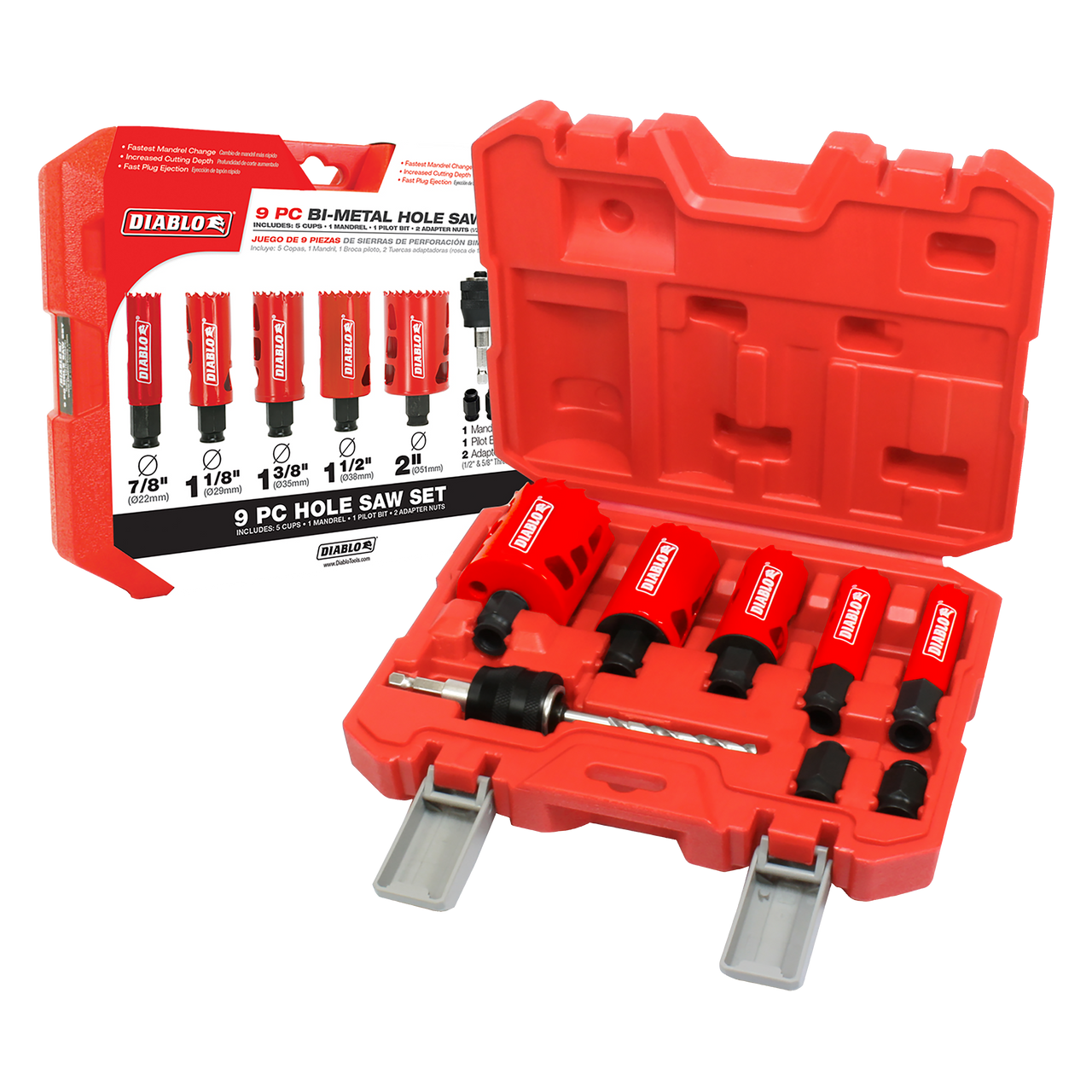 Diablo DHS09SGP 9 pc General Purpose Bi-Metal Hole Saw Set