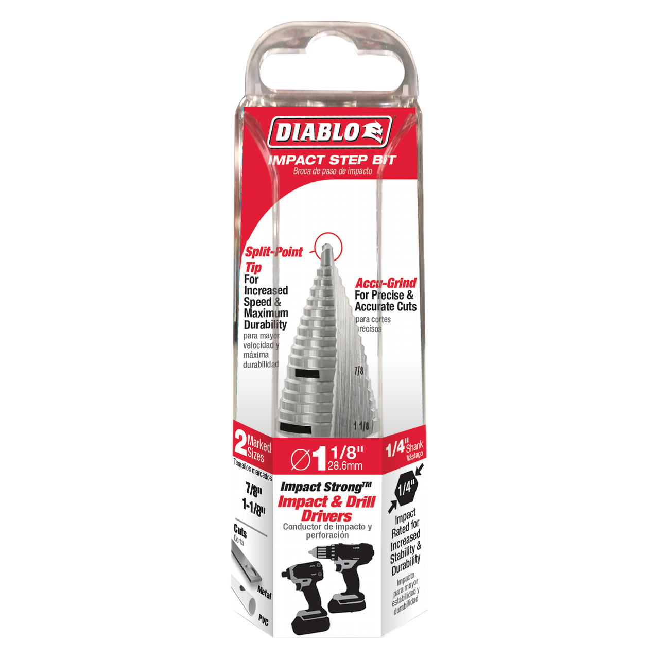 Diablo DSD1125S17 7/8 in. - 1-1/8 in. Impact Step Drill Bit (17 Steps)