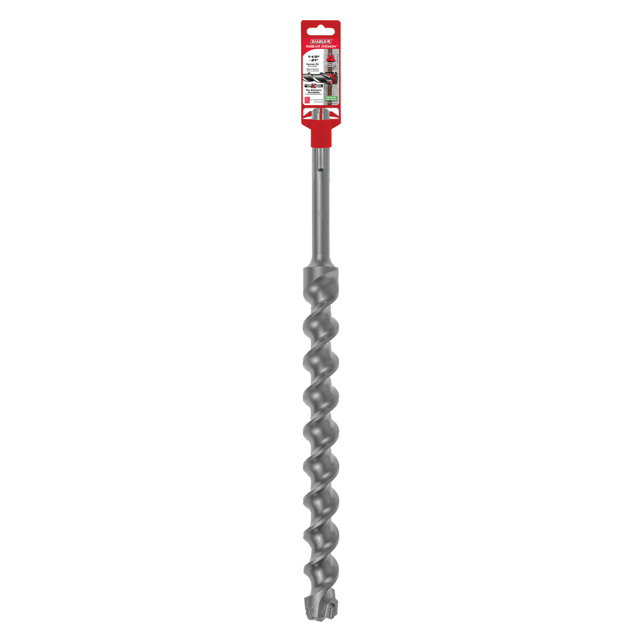 Diablo DMAMX1360 1-1/2 in. x 16 in. x 21 in. Rebar Demon SDS-Max 4-Cutter Carbide-Tipped Hammer Drill Bit
