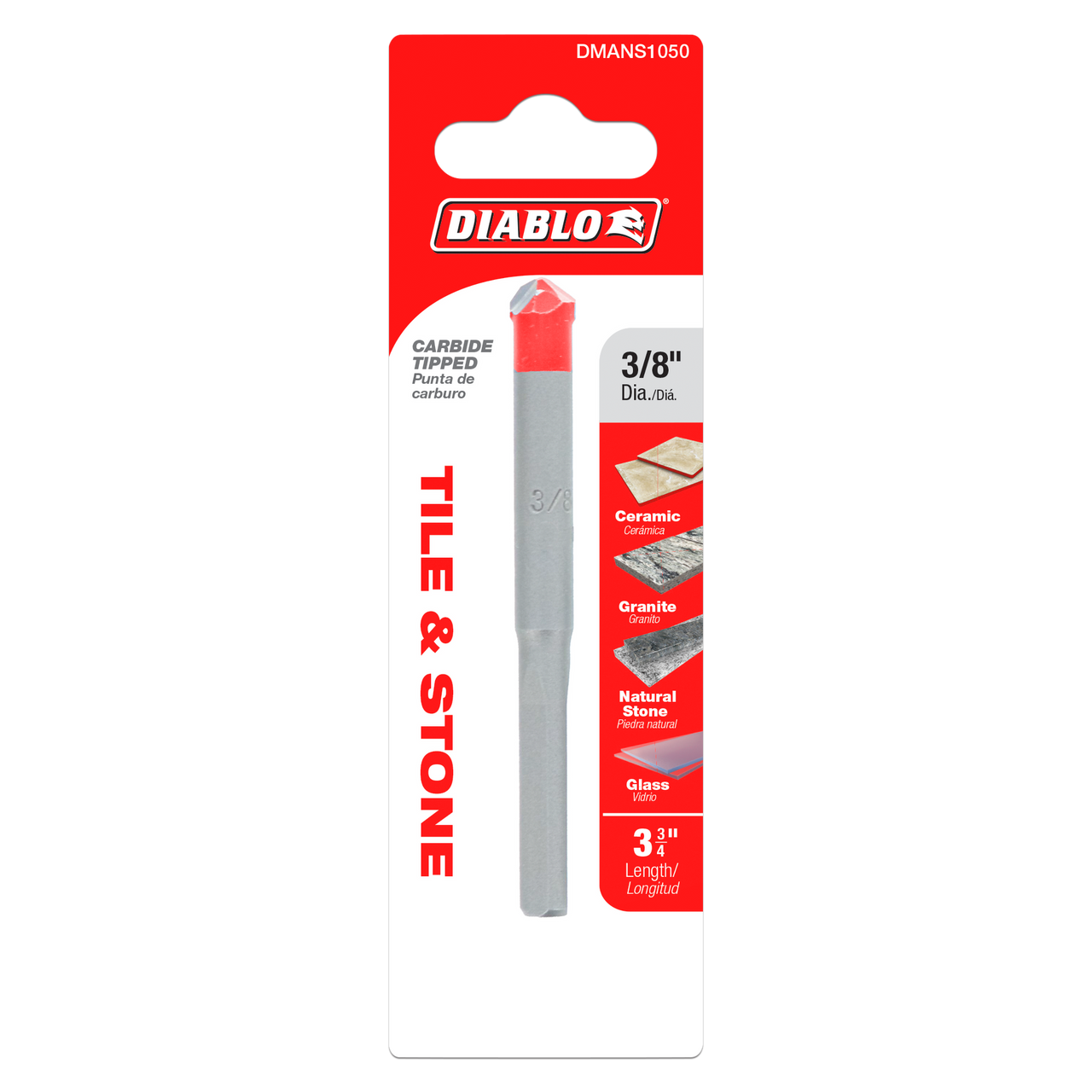 Diablo DMANS1050 3/8 in. Tile & Stone Carbide Tipped Drill Bit