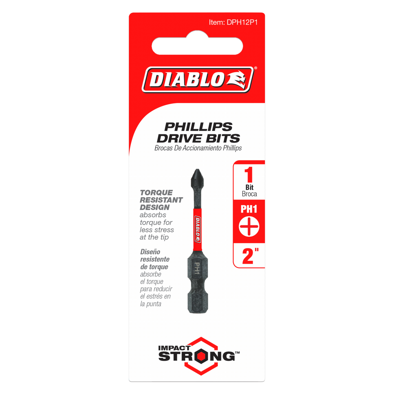 Diablo DPH12P1 2 in. #1 Phillips Drive Bit