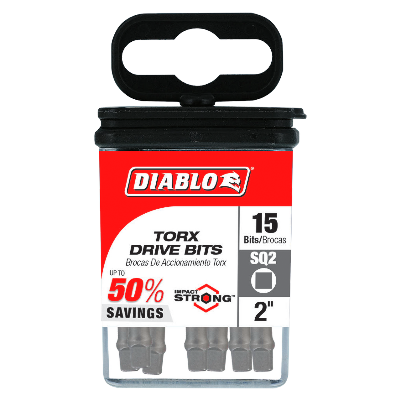 Diablo DSQ22P15 2 in. #2 Square Drive Bits (15-Pack)