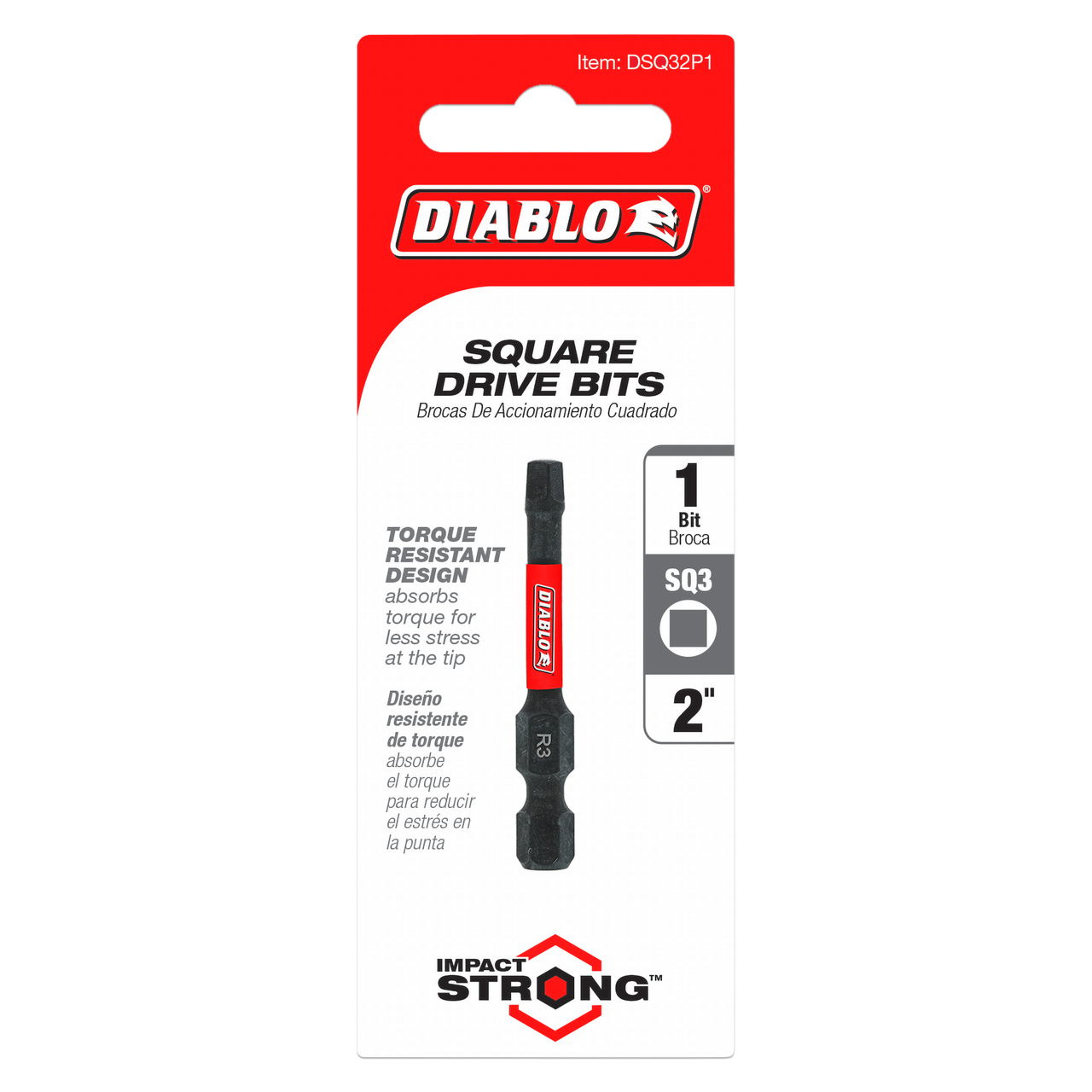 Diablo DSQ32P1 2 in. #3 Square Drive Bit