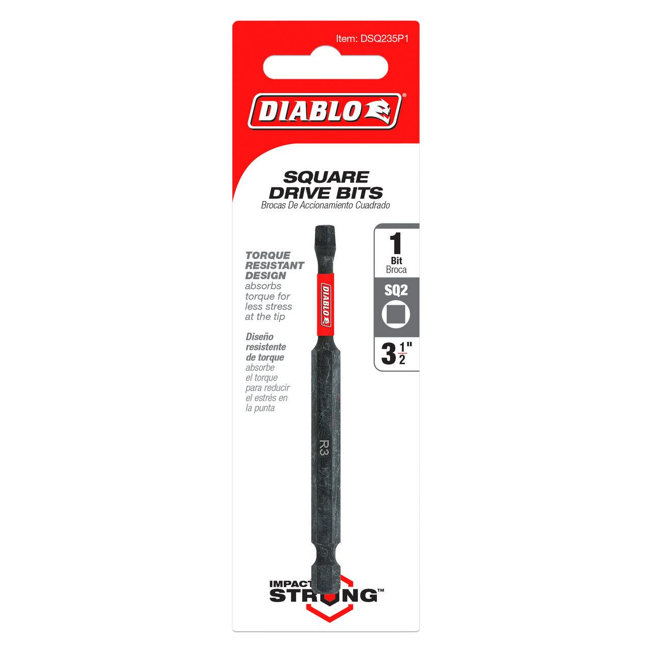 Diablo DSQ235P1 3-1/2 in. #2 Square Drive Bit