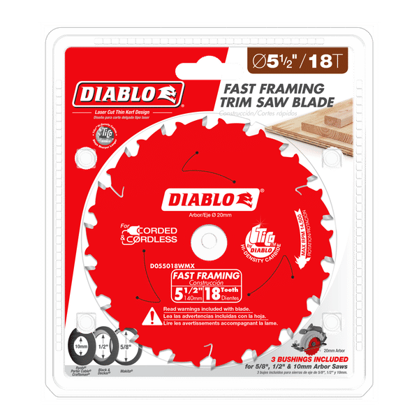 Diablo 5.5 inch, 18-Teeth Fast Framing Saw Blade - D055018WMX