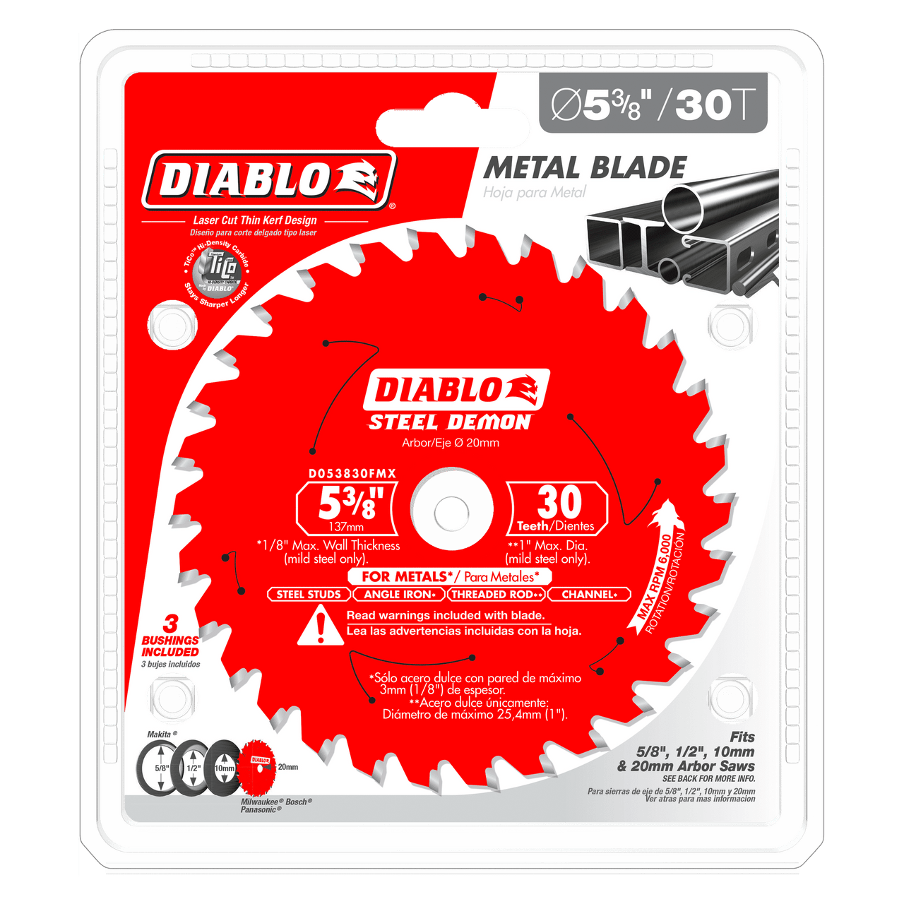 Diablo Steel Demon 5-3/8 inch, 30-Teeth Carbide Saw Blade - D053830FMX
