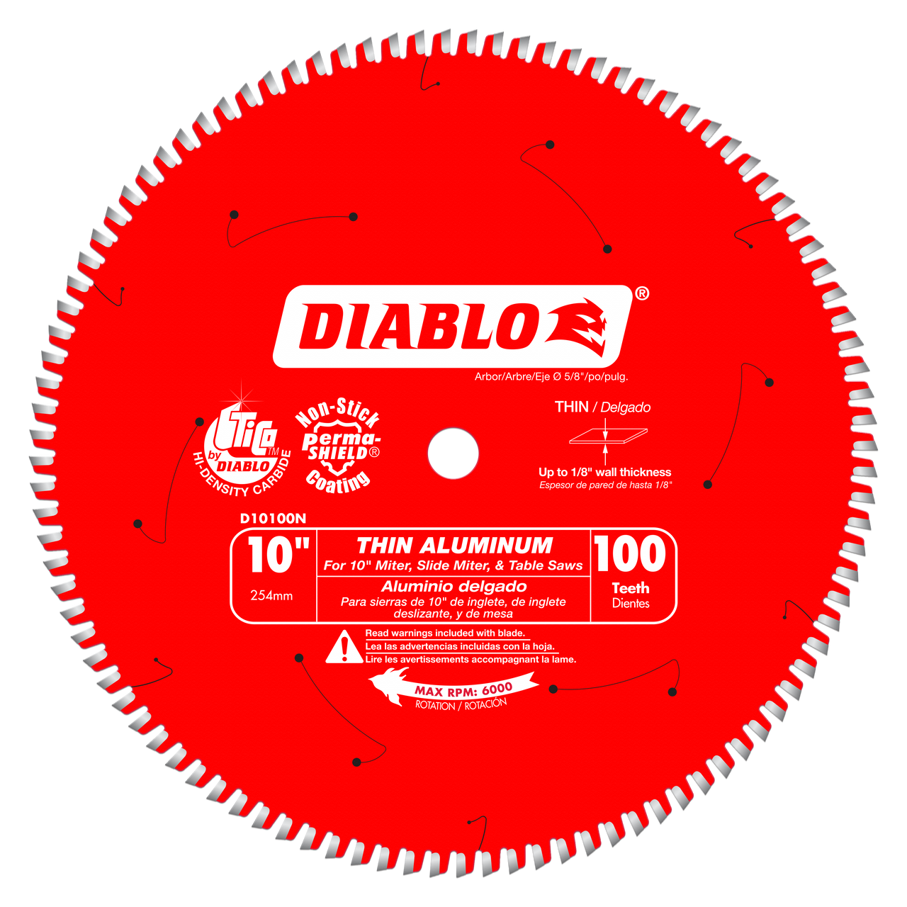 Diablo D10100N 10 in. x 100 Tooth Thin Aluminum Cutting Saw Blade