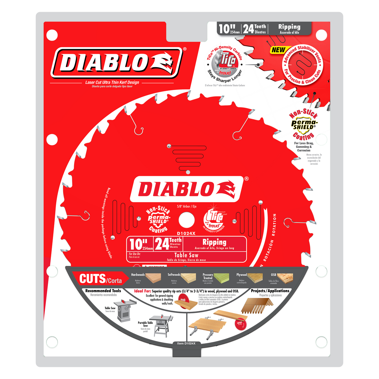 Diablo D1024X 10 in. x 24 Tooth Ripping Saw Blade