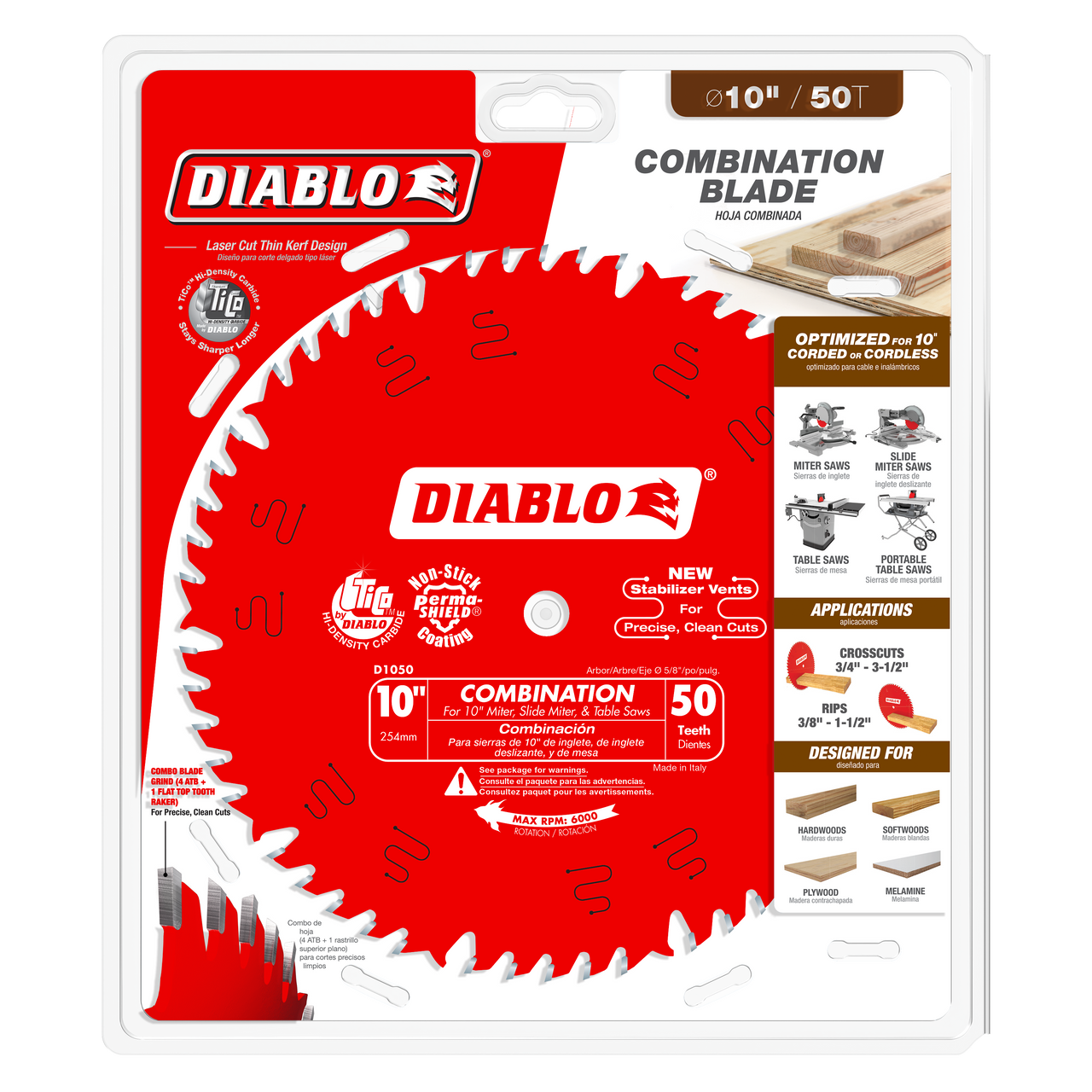 Diablo D1050X 10 in. x 50 Tooth Combination Saw Blade