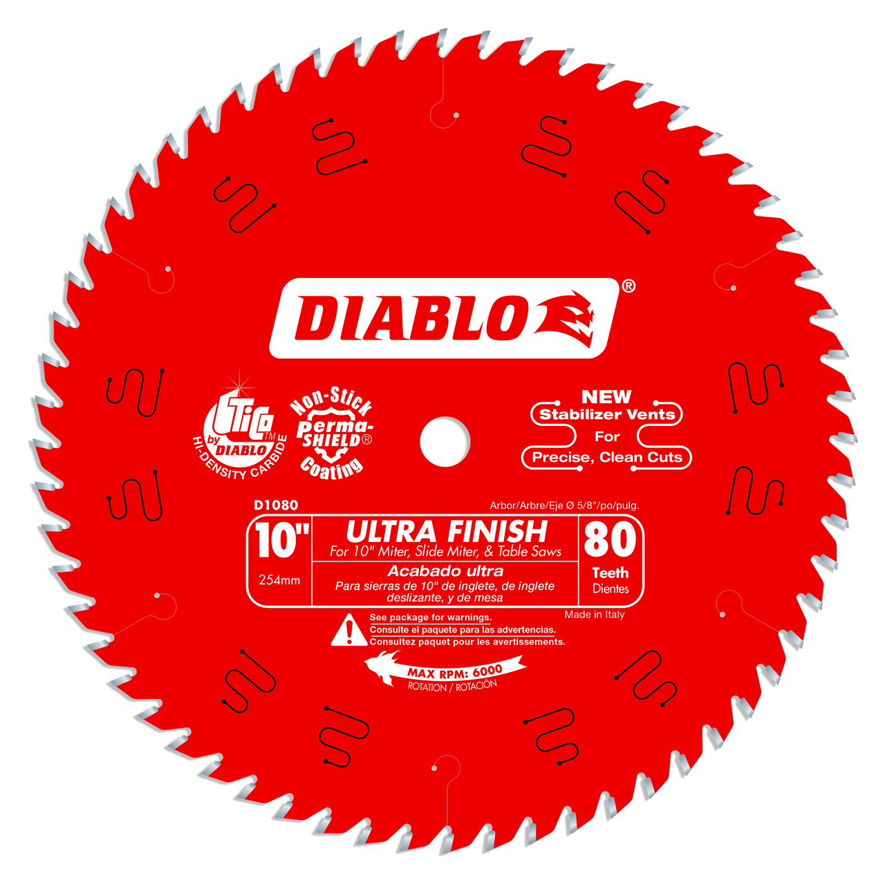 Diablo D1080X 10 in. x 80 Tooth Ultra Finish Saw Blade
