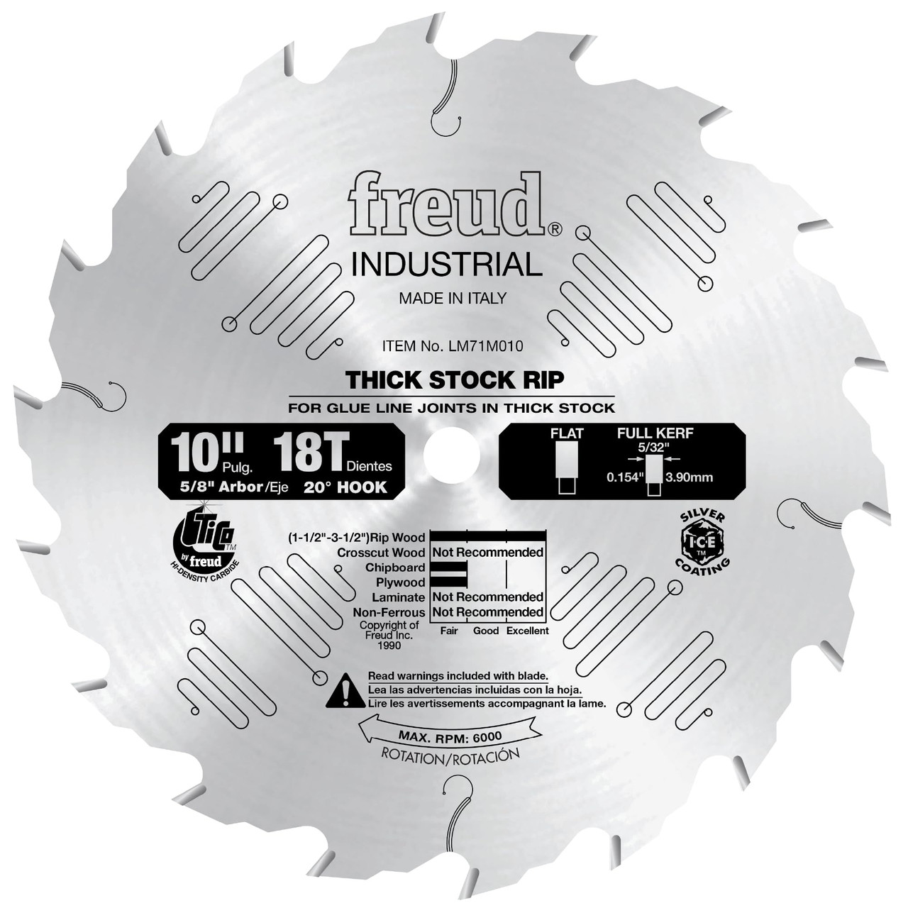 Freud LM71M010 10" Thick Stock Rip Blade
