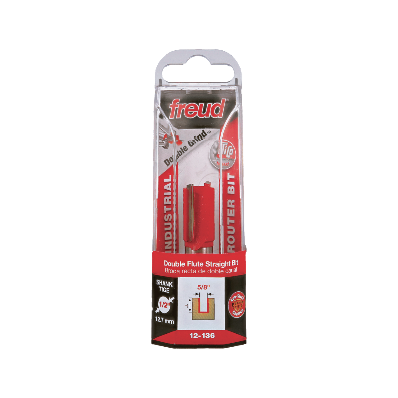 Freud 12-136 5/8" (Dia.) Double Flute Straight Bit (Eclipse Grind)