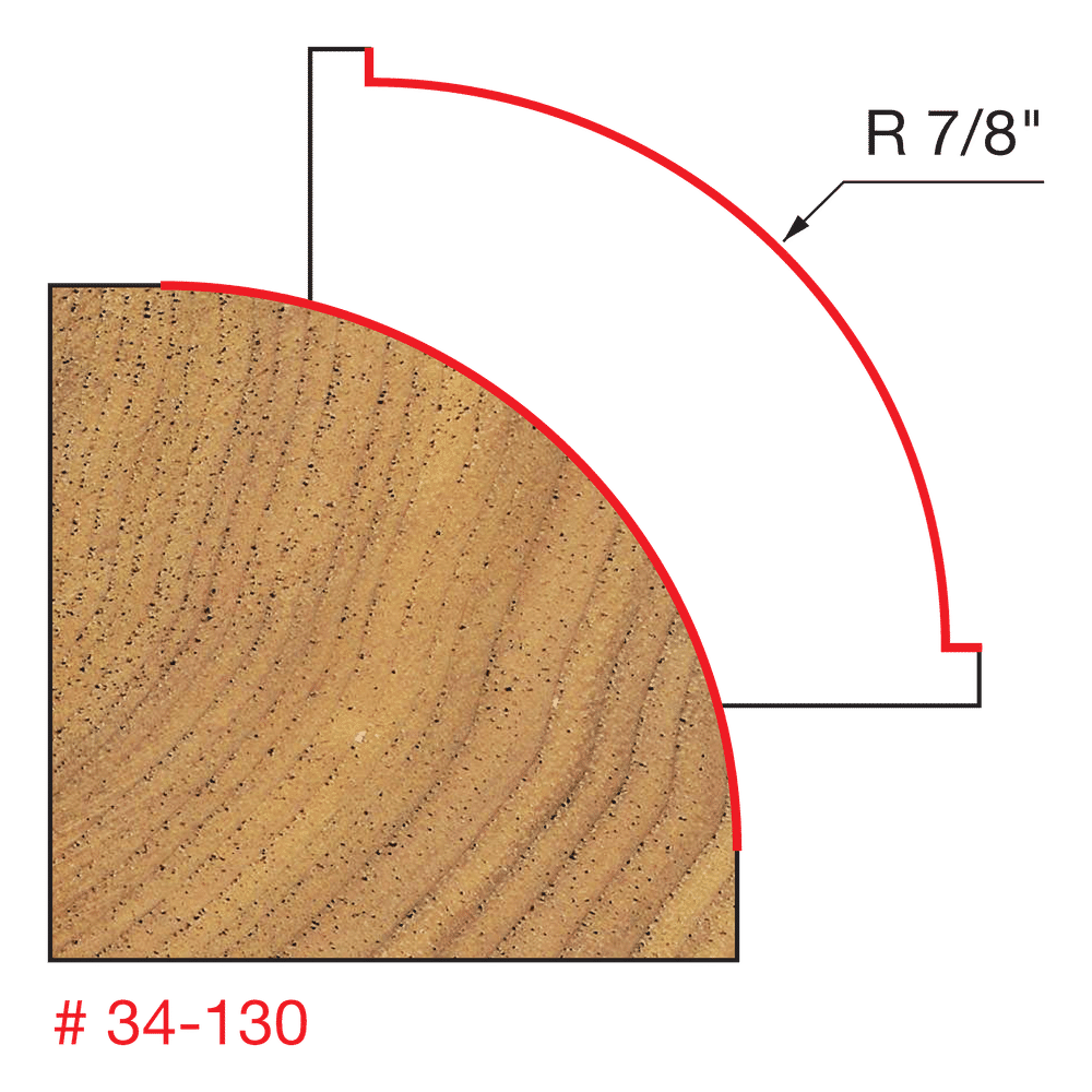 Freud 34-130 7/8" Radius Rounding Over Bit (Quadra-Cut)