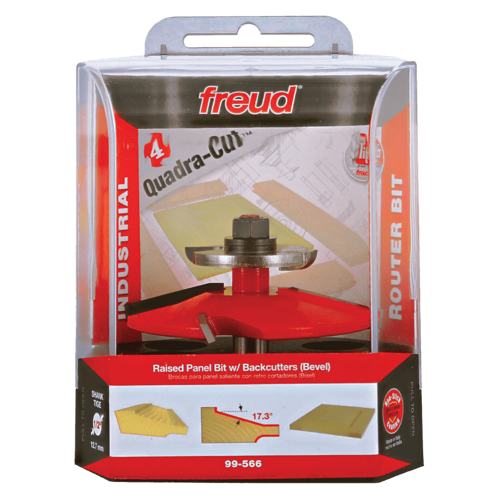 Freud 99-566 3-1/2" (Dia.) Raised Panel Bit w/Backcutters (Quadra-Cut)