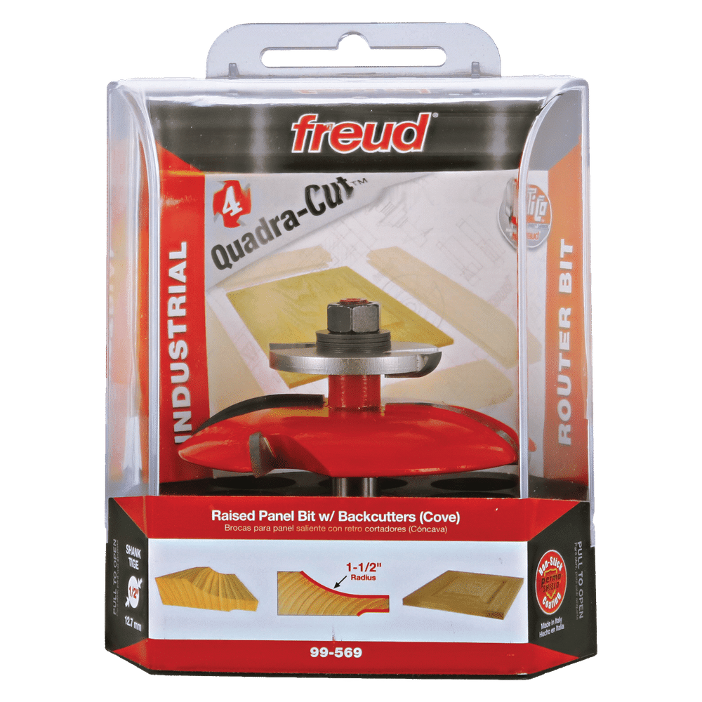 Freud 99-569 3-1/2" (Dia.) Raised Panel Bit w/Backcutters (Quadra-Cut)