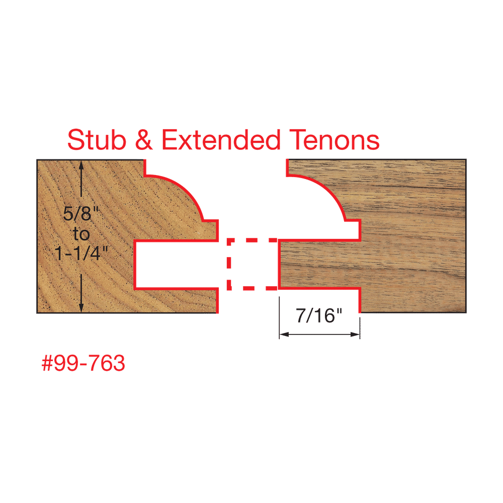 Freud 99-763 1-11/16" (Dia.) Premier Adjustable Rail & Stile Bit - Round Over Bead
