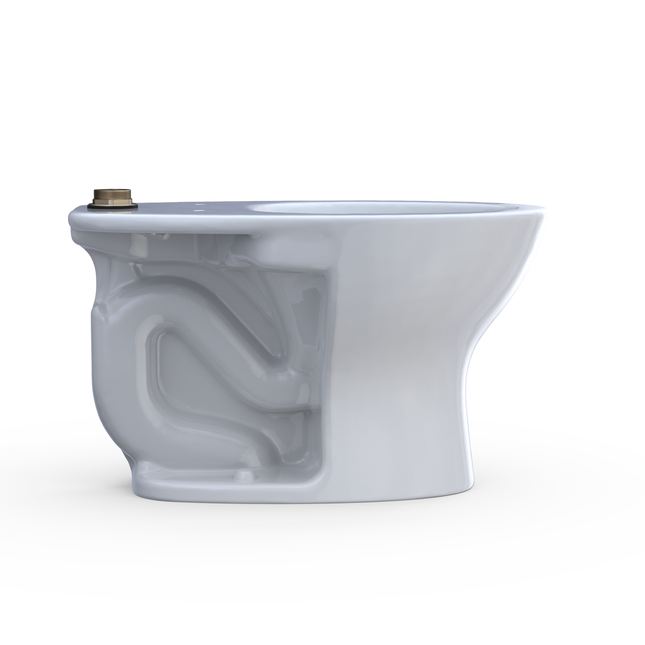 Toto Commercial Flushometer Floor Mounted Elongated Tornado Flush Toilet Bowl Only with CEFIONTECT 1.0, 1.28, and 1.6 GPF in Cotton White