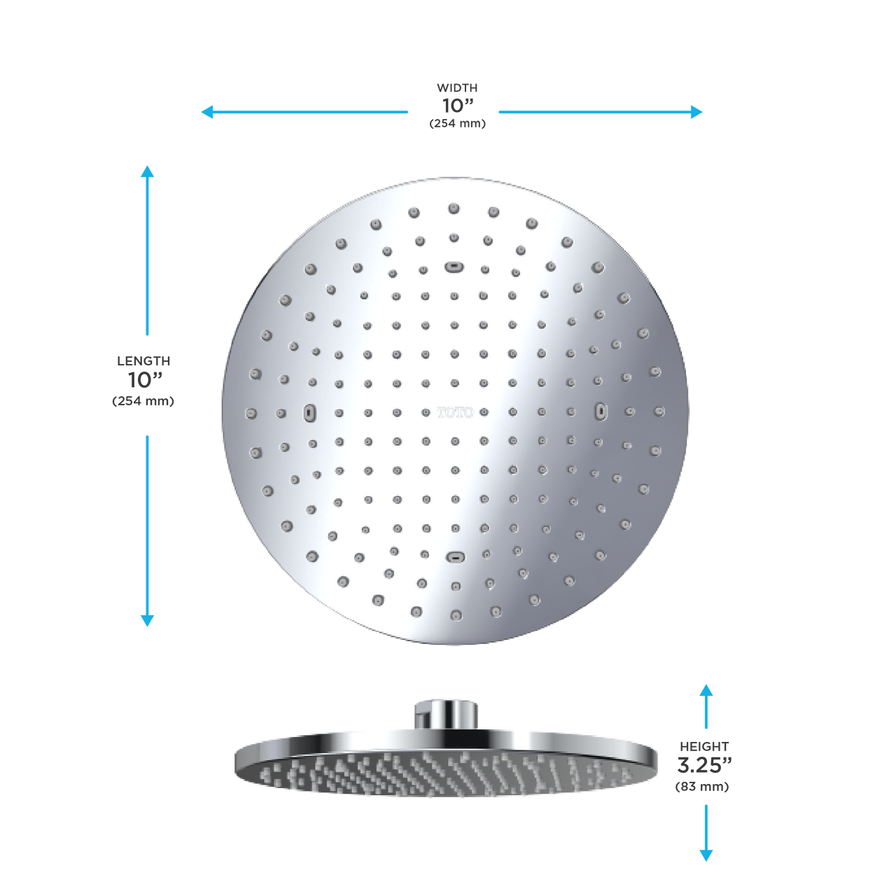 Toto G Series 1.75 GPM Single Spray 10 Inch Round Shower Head With Comfort Wave, Polished Chrome - TBW07002U4#CP