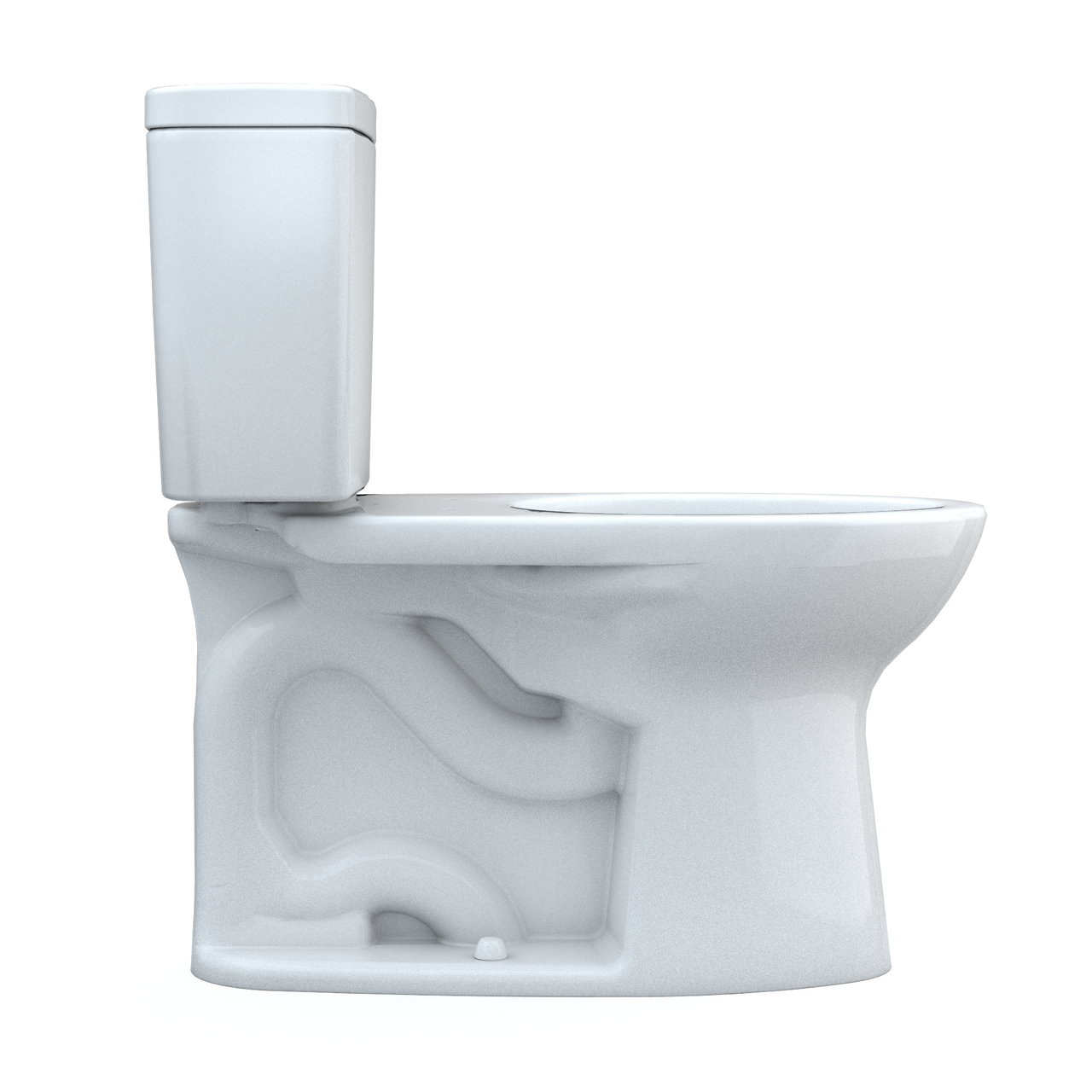 Toto Drake Two Piece Elongated Tornado Flush Toilet with CEFIONTECT and Right Hand Lever 1.28 GPF Less Seat in Cotton White