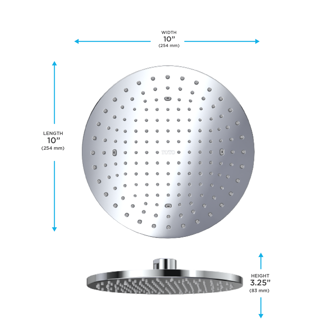 Toto G Series 2.5 GPM Single Spray 10 Inch Round Shower Head With Comfort Wave, Polished Nickel - TBW07002U1#PN