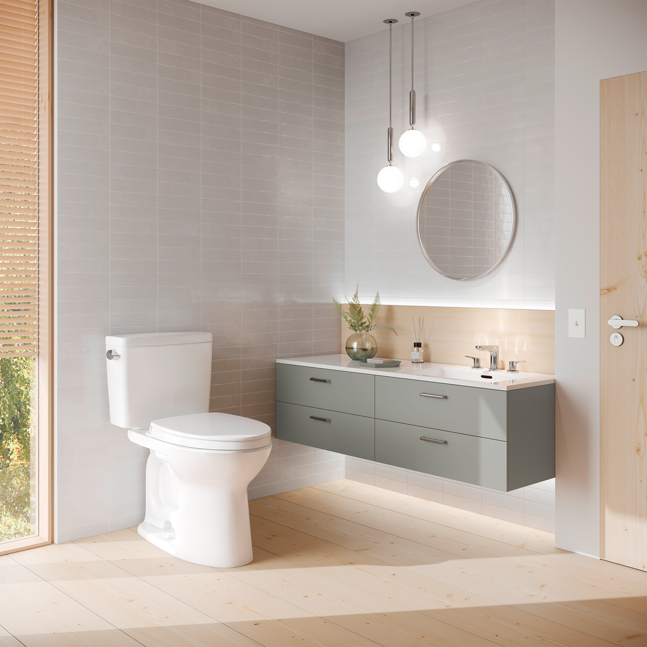 Toto Drake Two Piece Elongated Tornado Flush Toilet with CEFIONTECT 1.6 GPF Less Seat in Sedona Beige
