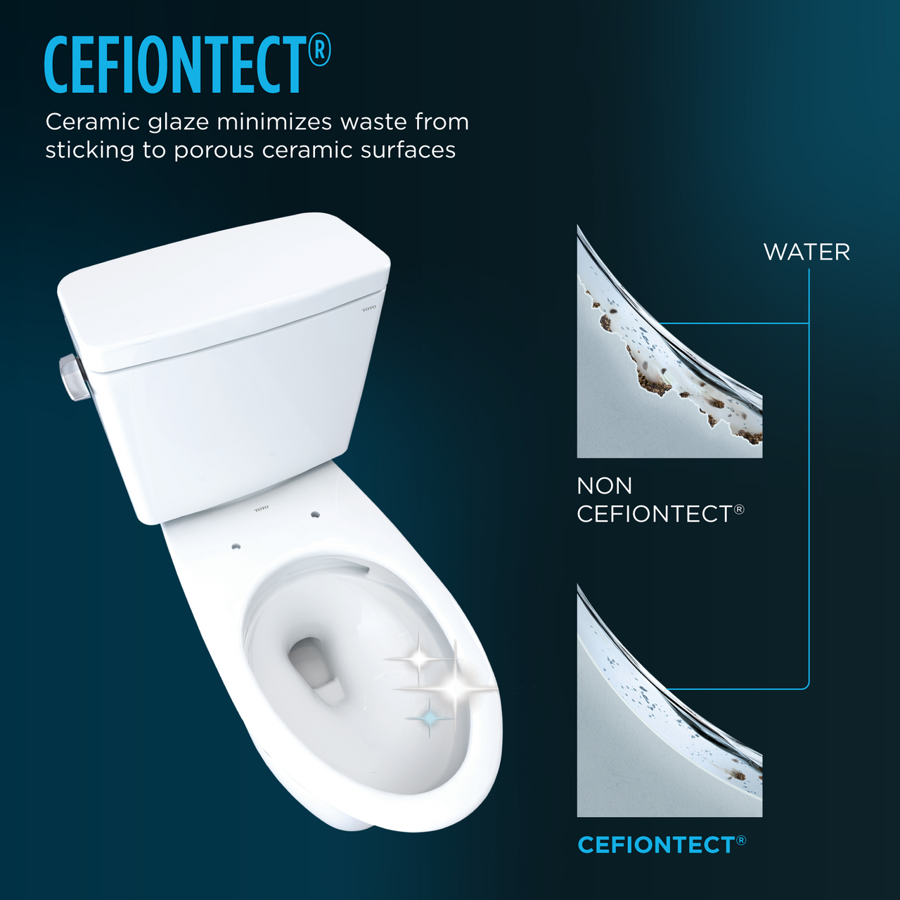 Toto Drake Two Piece Elongated Tornado Flush Universal Height Toilet with CEFIONTECT and Right Hand Lever 1.28 GPF Less Seat in Cotton White