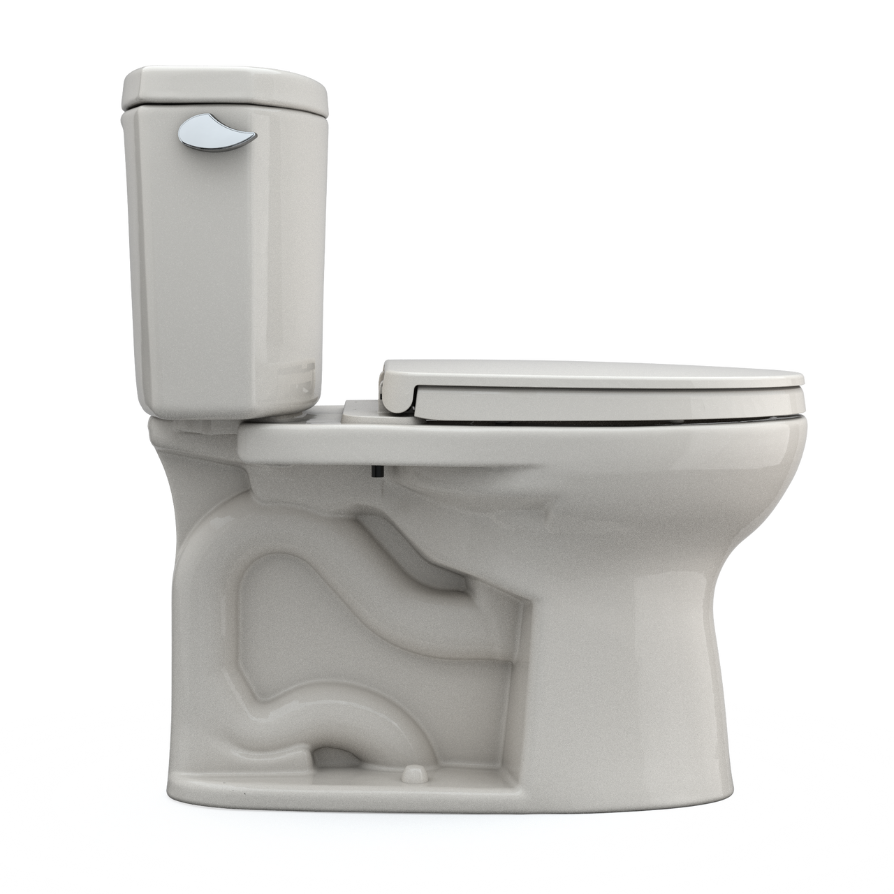 Toto Drake II Two Piece Elongated Auto Flush Washlet+ Ready Universal Height Toilet with CEFIONTECT 1.28 GPF with SS124 SoftClose Seat in Sedona Beige