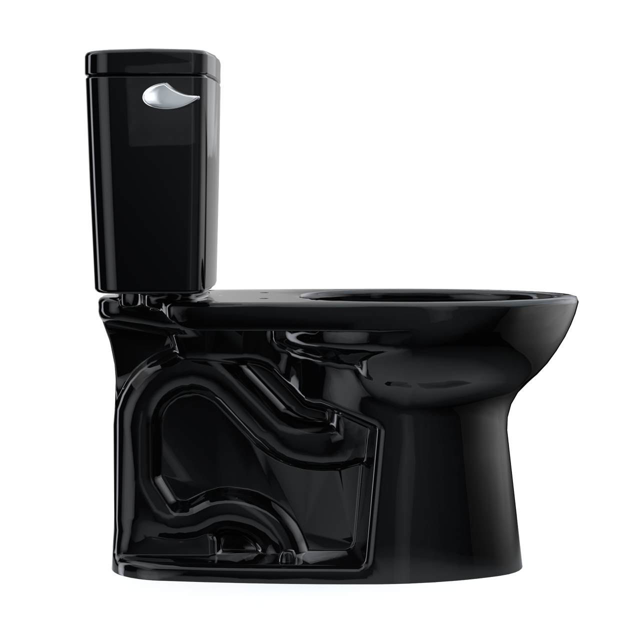 Toto Drake Two Piece Elongated Tornado Flush Universal Height Toilet 1.28 GPF Less Seat in Ebony