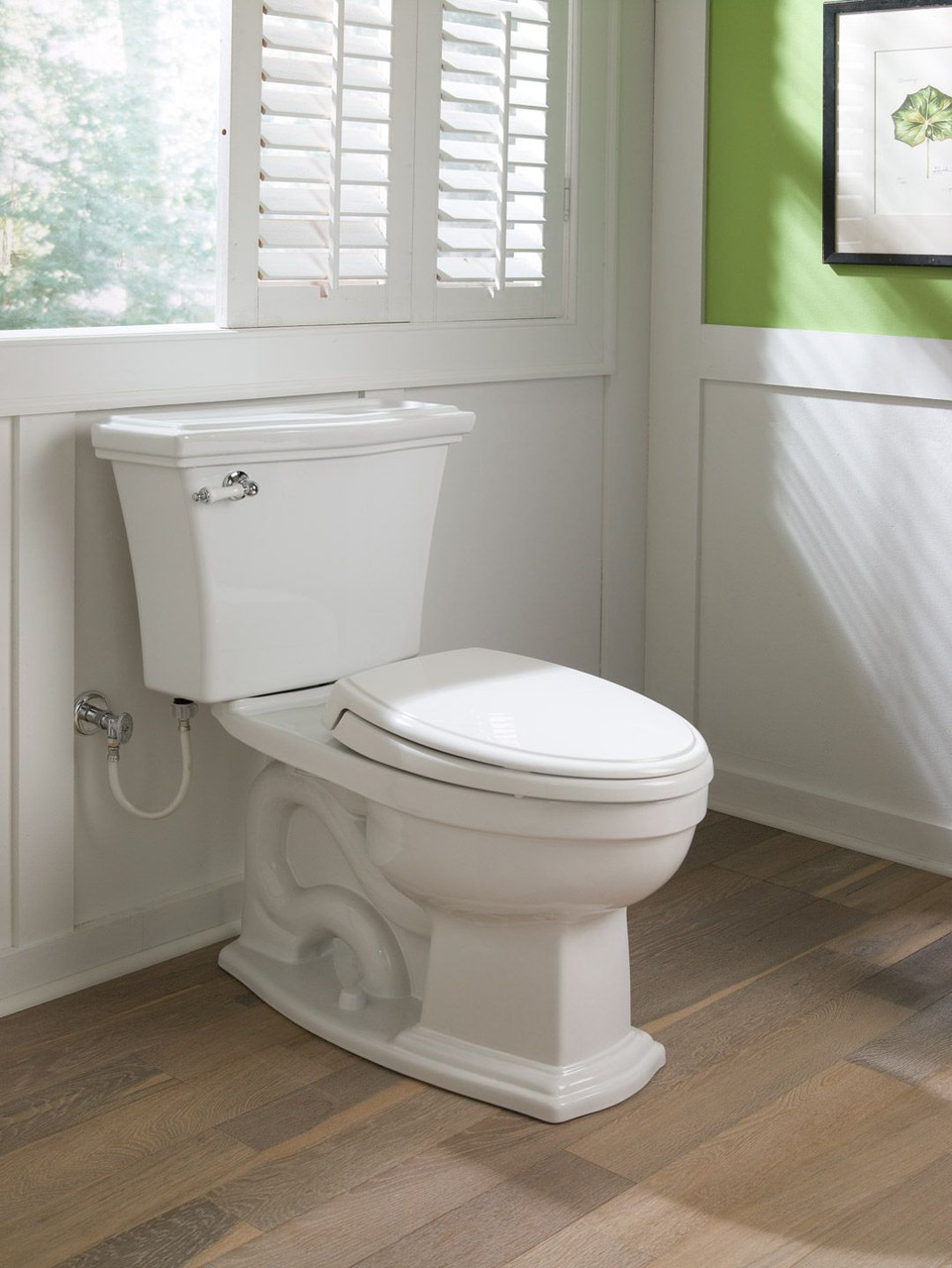 Toto Clayton Two Piece Elongated Universal Height Toilet 1.28 GPF Less Seat in Cotton White