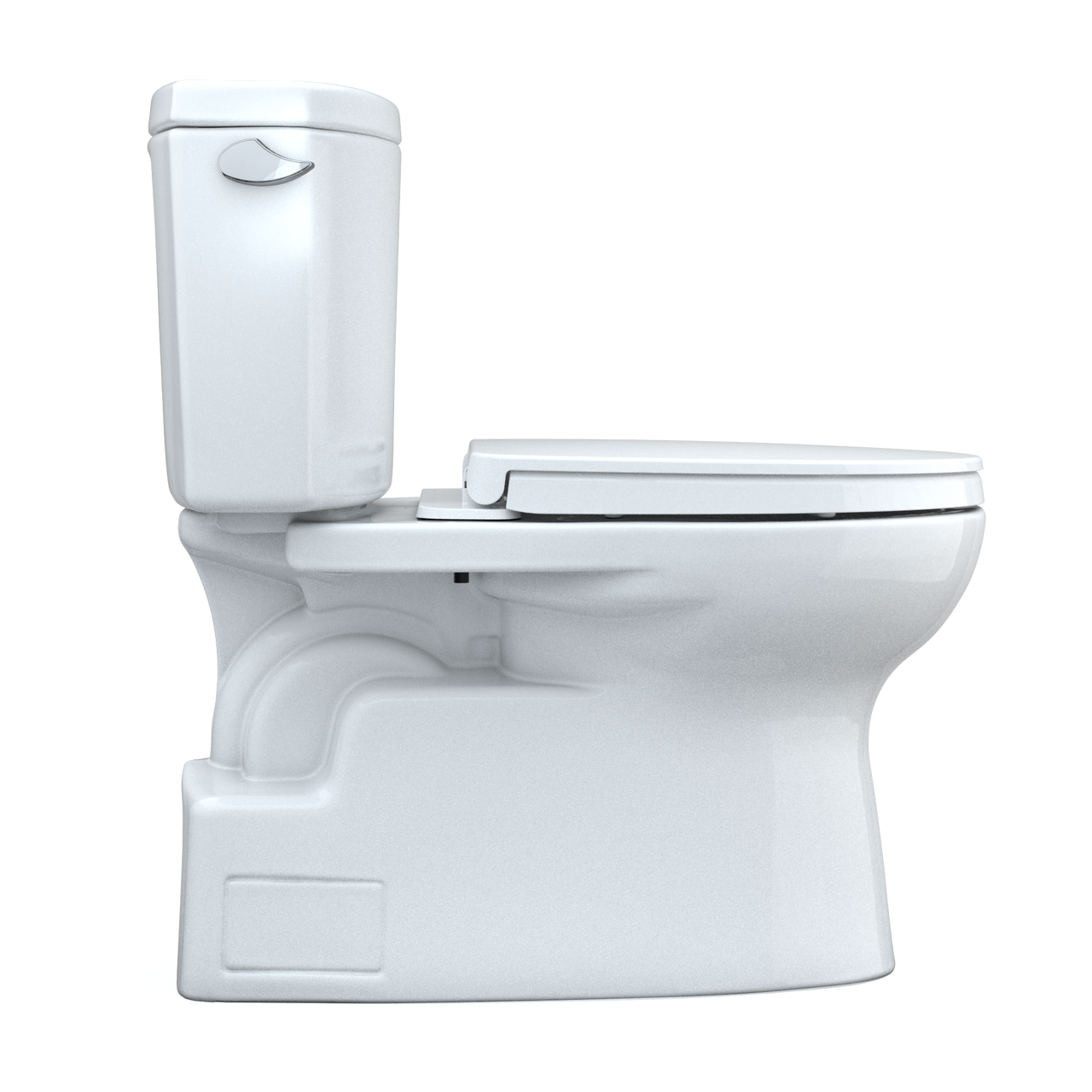 Toto Vespin II Two Piece Elongated Auto Flush Washlet+ Ready Universal Height Toilet with CEFIONTECT 1.28 GPF with SS124 SoftClose Seat in Cotton White