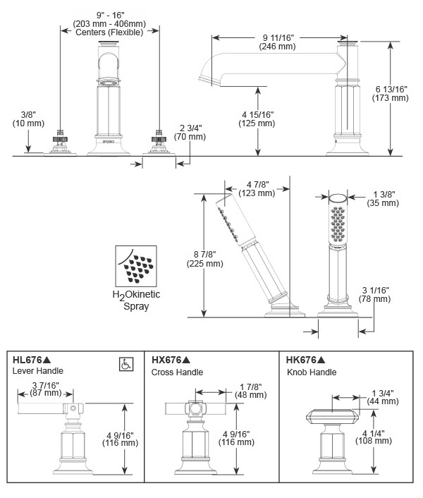 Brizo T67476-SLLHP Invari Roman Tub Faucet With Handshower - Less Handles: Luxe Steel