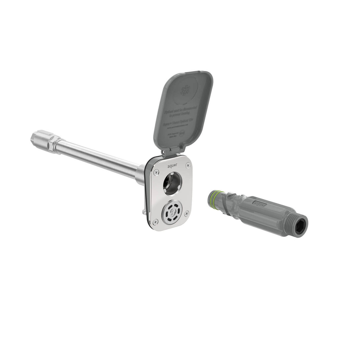 Aquor VBHP008 House Hydrant V2+ with Hose Connector and 8" Stem in Slate Grey