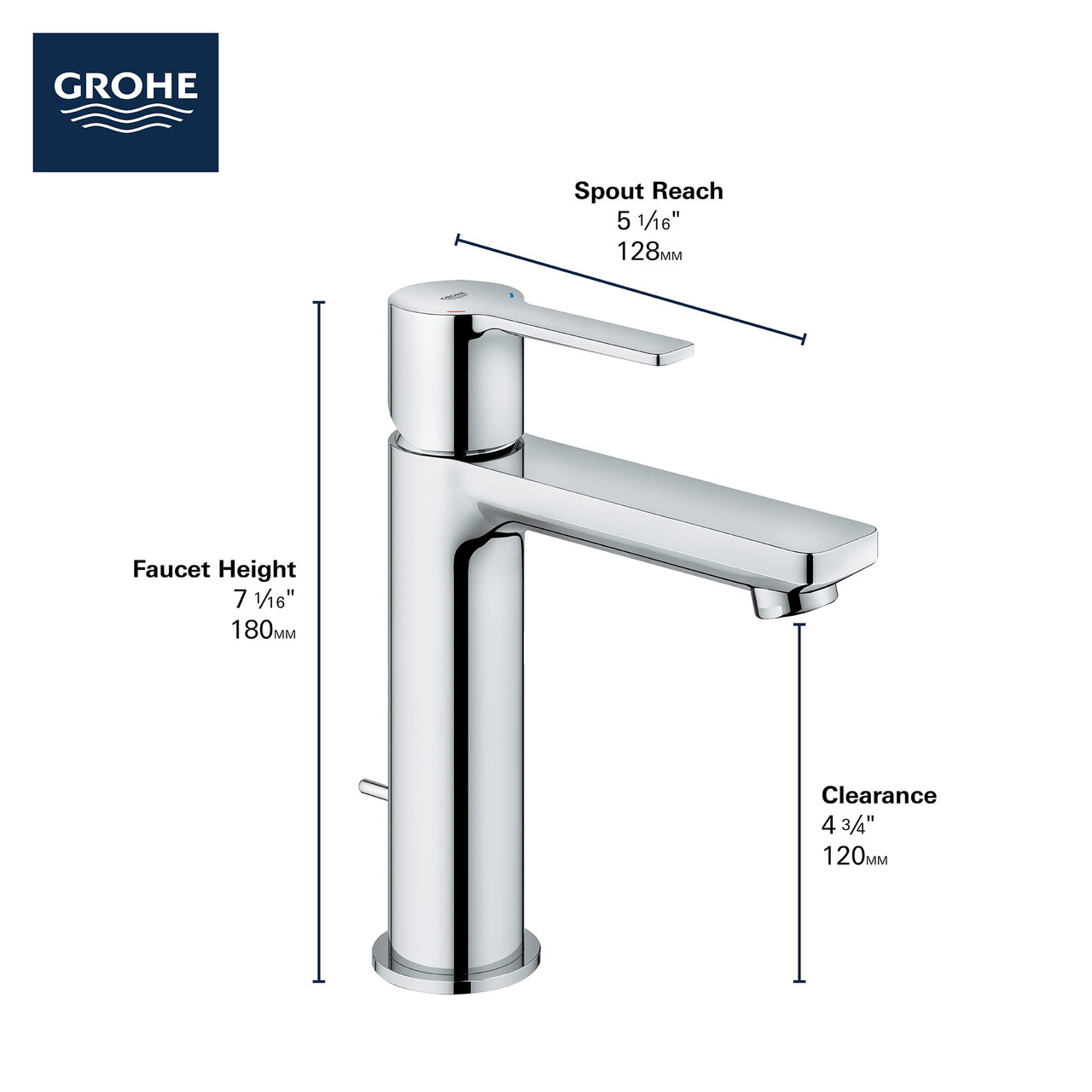 Grohe Lineare 195772431 4-Hole Single-Handle Deck Mount Roman Tub Faucet with 1.75 GPM Hand Shower in Matte Black