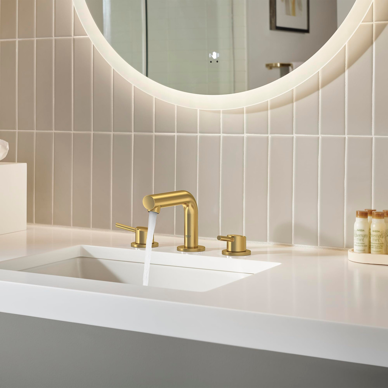 Grohe Concetto 20572GN1 8-inch Widespread 2-Handle S-Size Bathroom Faucet 1.2 GPM in Grohe Brushed Cool Sunrise