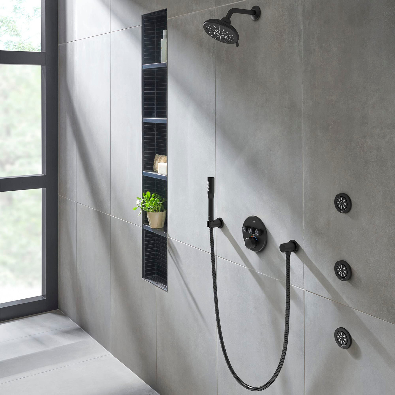 Grohe Rainshower 267892430 Shower Head, 6-1/2" - 3 Sprays, 1.75gpm in Matte Black