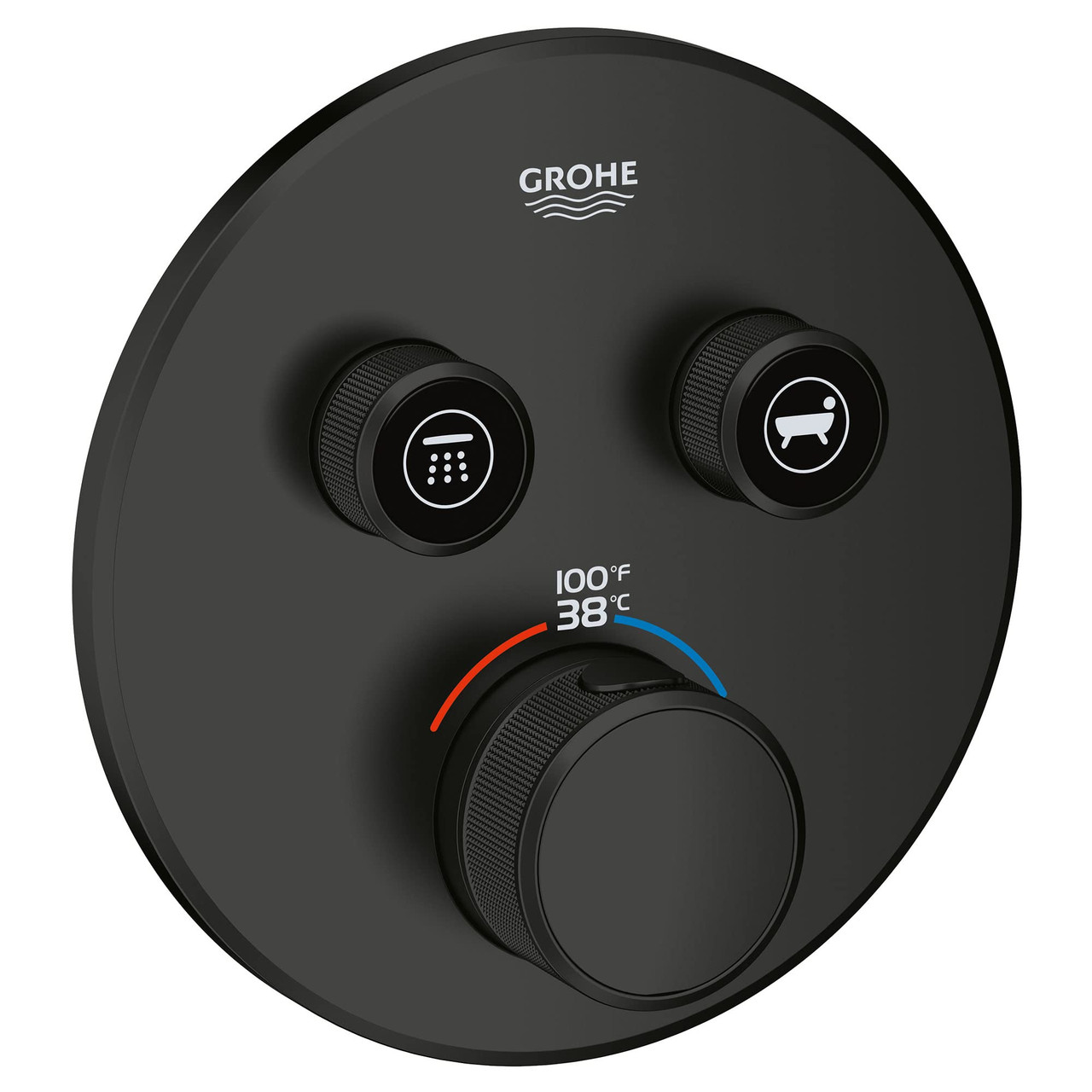 Grohe Grohtherm 291372430 Dual Function Thermostatic Valve Trim in Matte Black