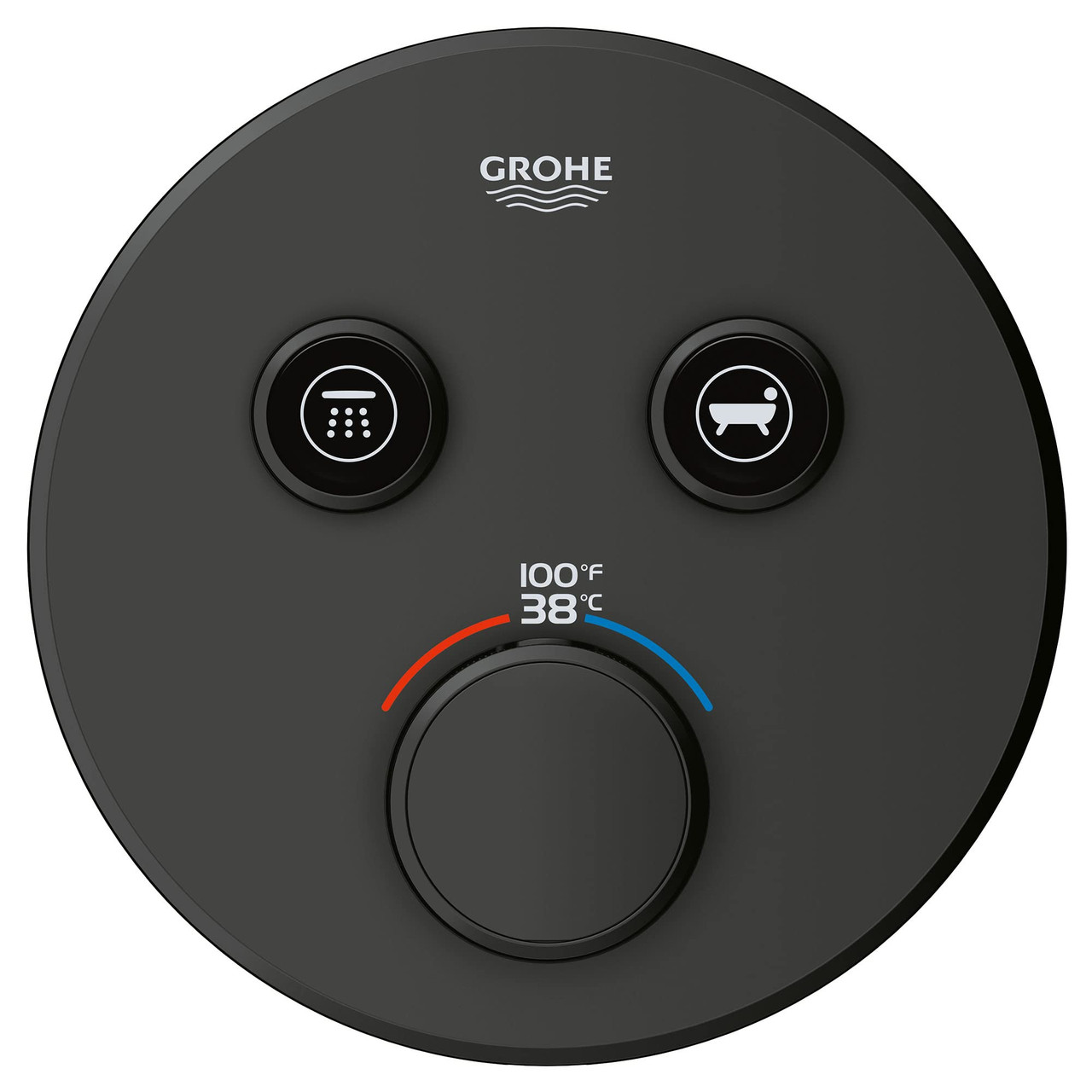 Grohe Grohtherm 291372430 Dual Function Thermostatic Valve Trim in Matte Black