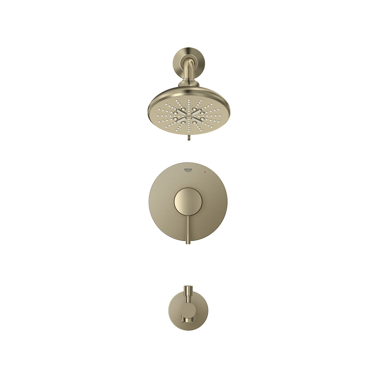 Grohe Essence 102496EN00 Essence Pressure Balance Valve Tub/Shower Combo in Grohe Brushed Nickel