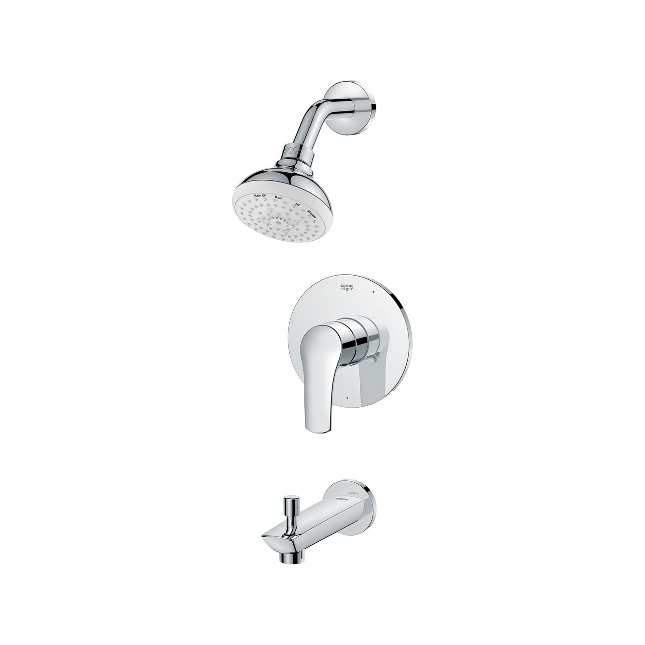 Grohe Eurosmart 1024970000 Eurosmart Pressure Balance Valve Tub/Shower Combo in Grohe Chrome
